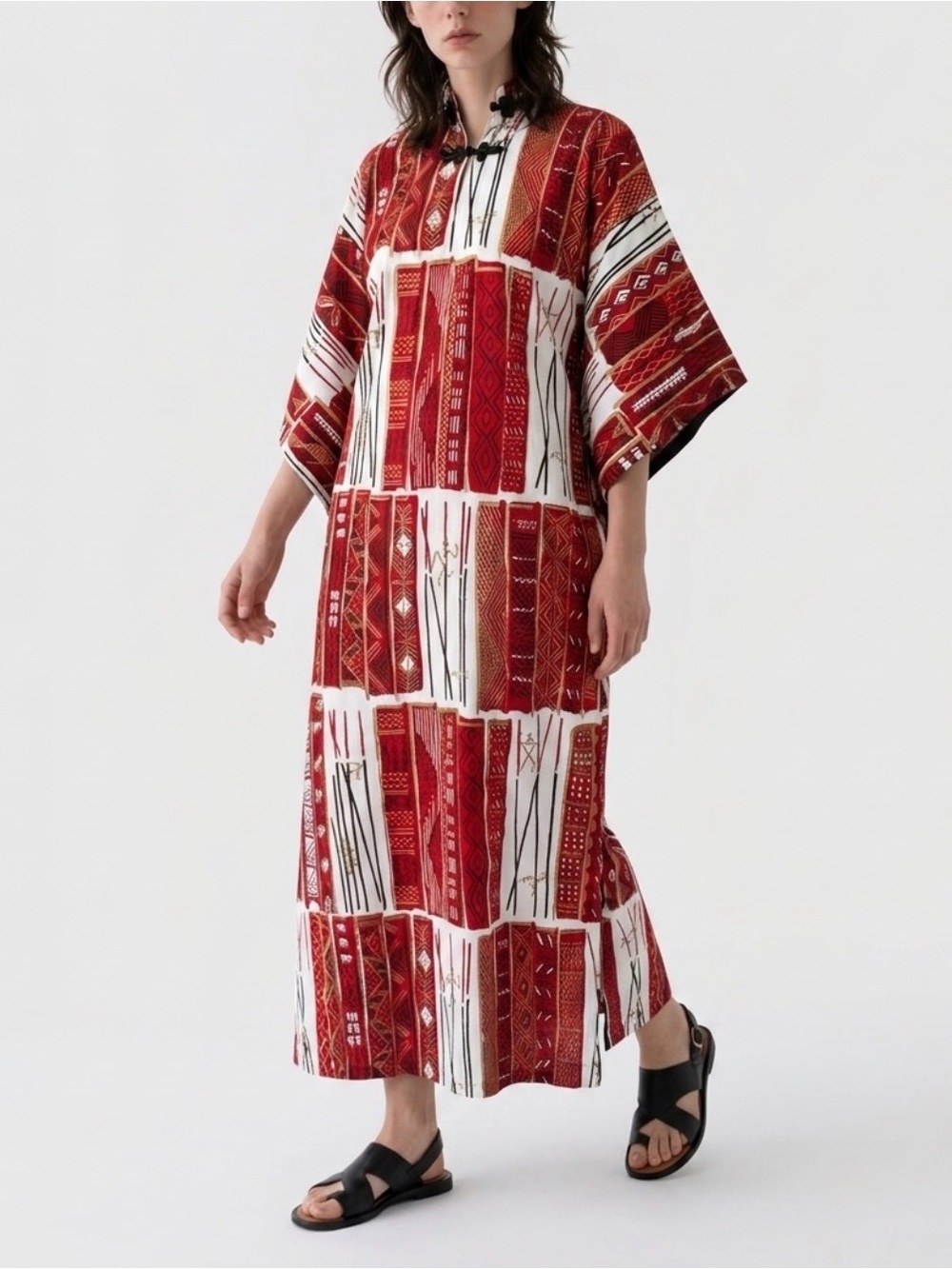 Vintage puke muu 1940s dress cotton hand painted tiki Royal Hawaiian 40s retro